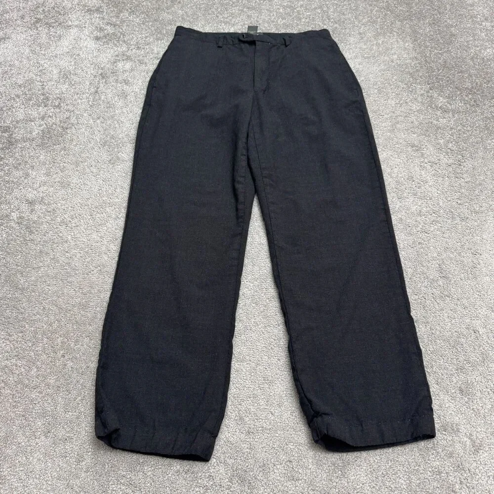 Banana Republic Wool Blend Dress Pants Mens 31x34 Dark Gray Straight Leg Career